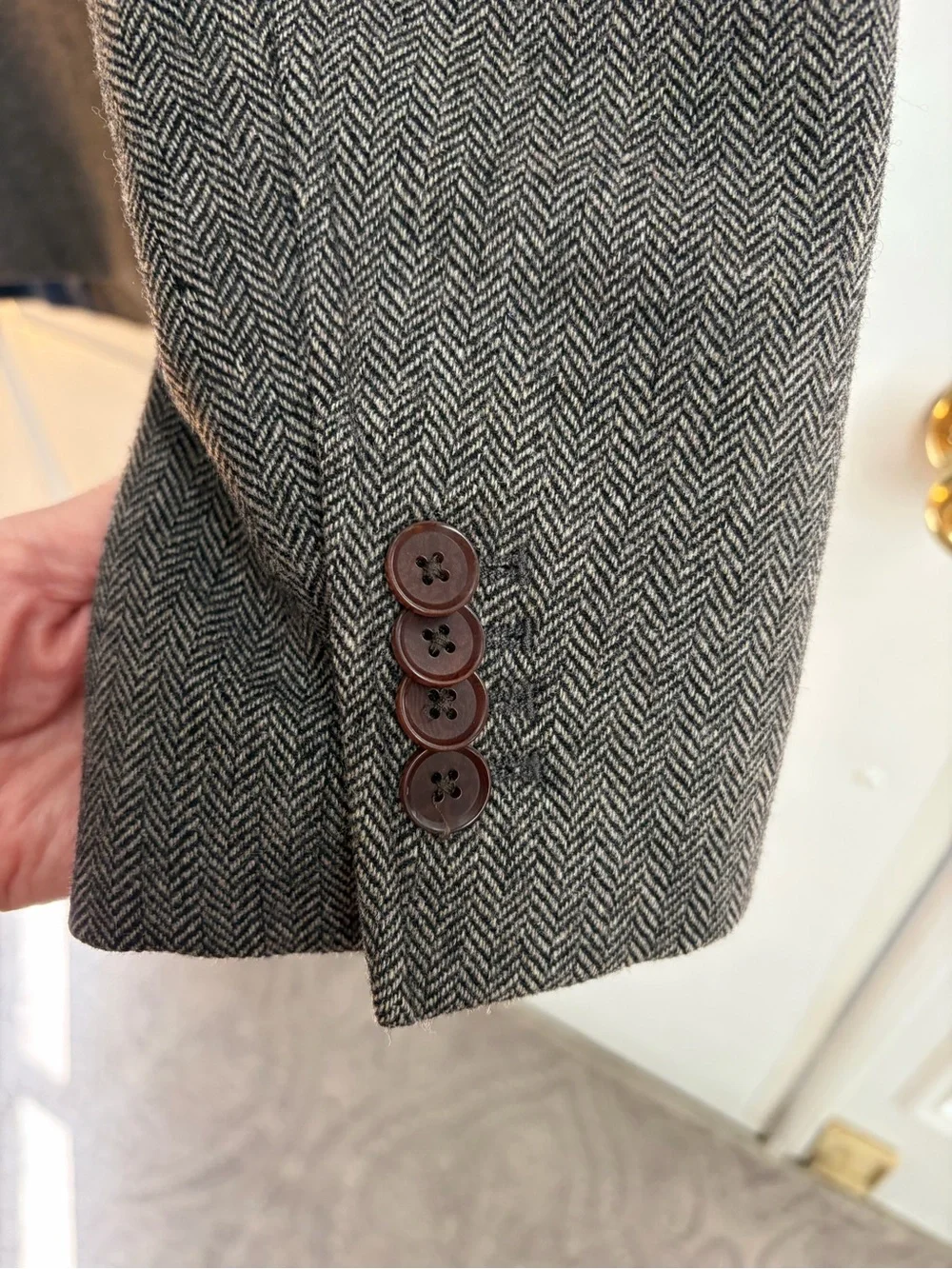 Banana Republic Men's Gray Herringbone Sport Coat